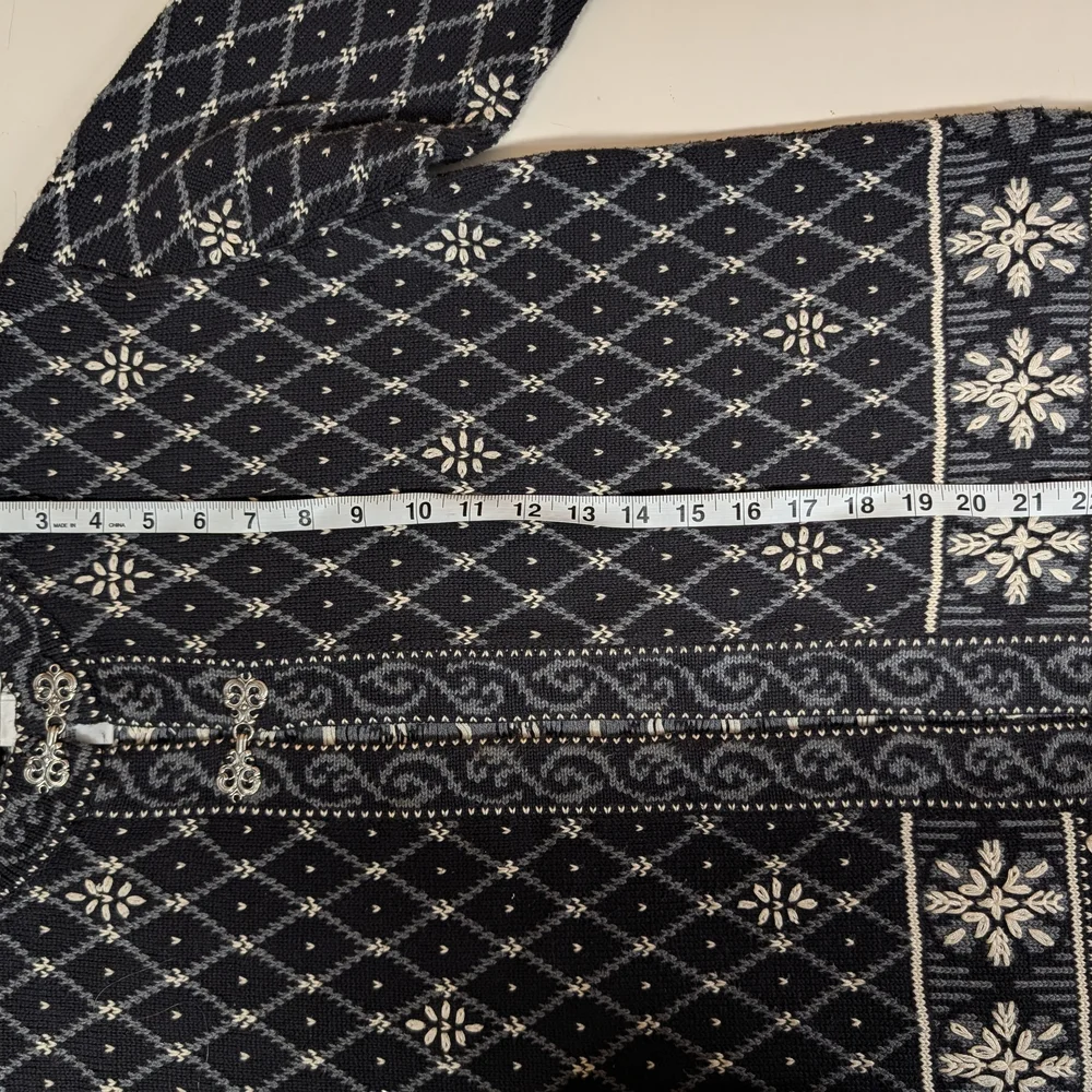 Talbots Nordic Fair Isle Knit Cardigan M - Picture 8 of 9